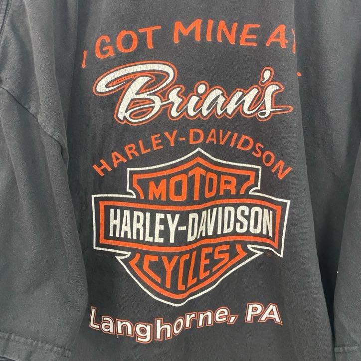 00s　HARLEY DAVIDSON　ハーレーダビッドソン　半袖プリントTシャツ　黒　ブラック　2XLサイズ