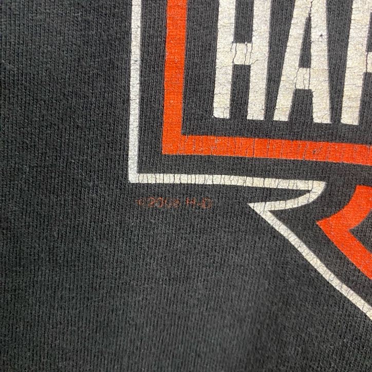 00s　HARLEY DAVIDSON　ハーレーダビッドソン　半袖プリントTシャツ　黒　ブラック　2XLサイズ