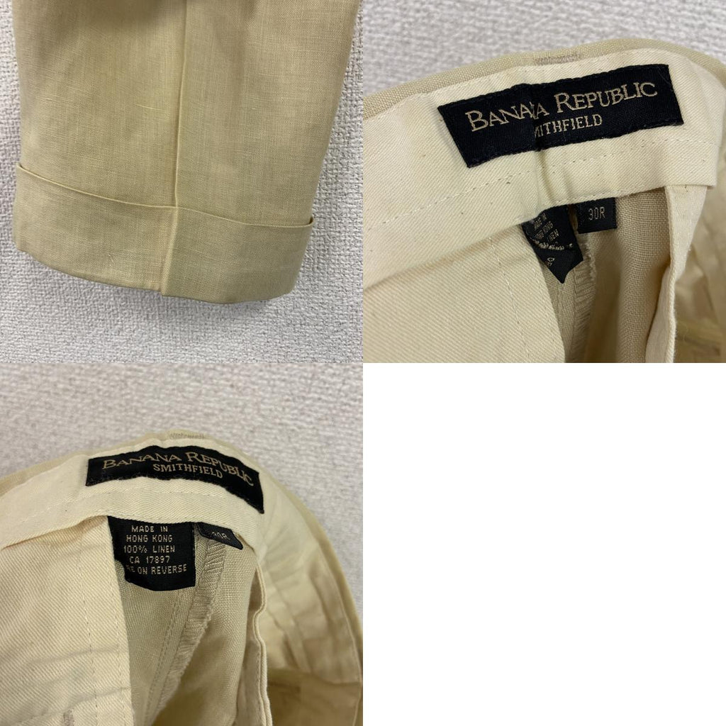 BANANA REPUBLIC　バナナリパブリック　リネンパンツ　ジップフライ　ベージュ　36Rサイズ