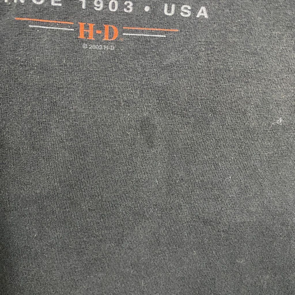 00s　HARLEY DAVIDSON　ハーレーダビッドソン　半袖プリントTシャツ　黒　ブラック　2XLサイズ