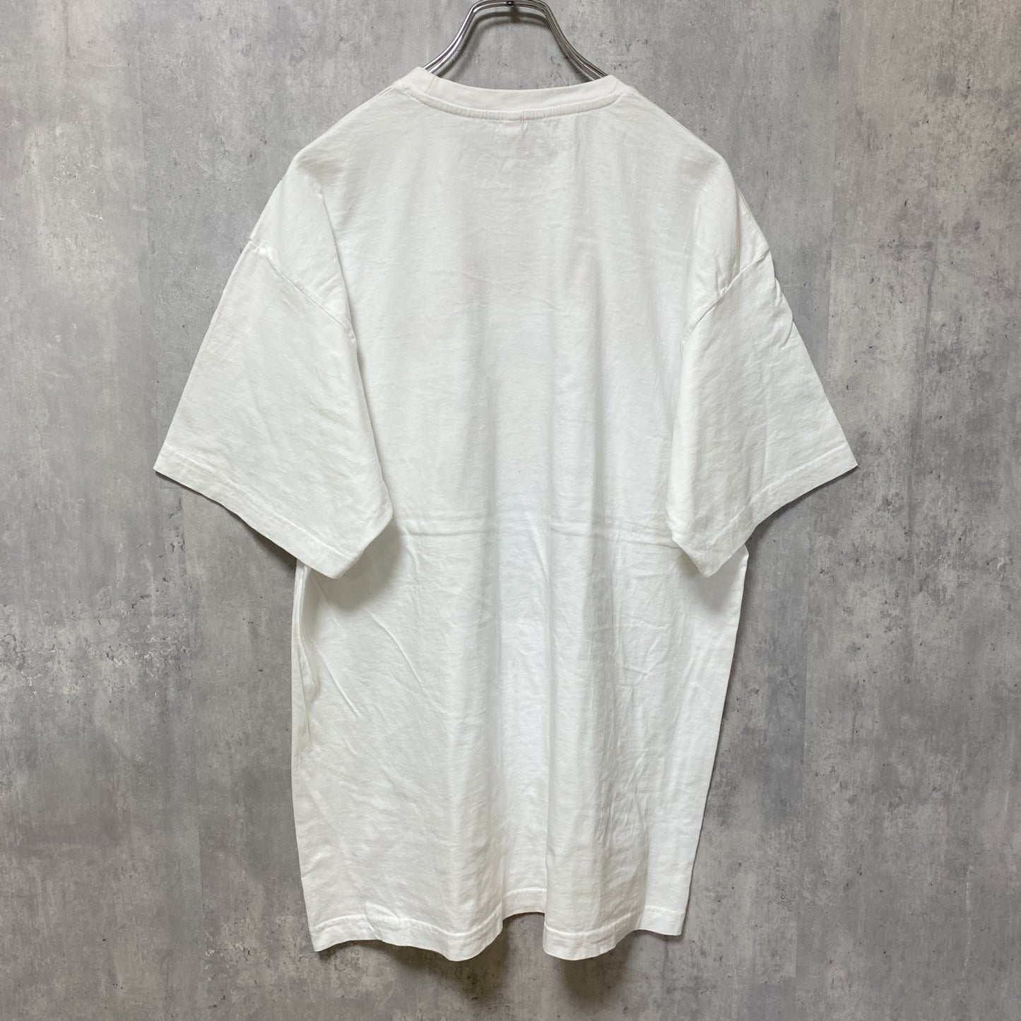 古着 used　半袖プリントTシャツ　白　ホワイト　デザイン　クルーネック　春夏服　ビッグシルエット　オーバーサイズ　XXLサイズ
