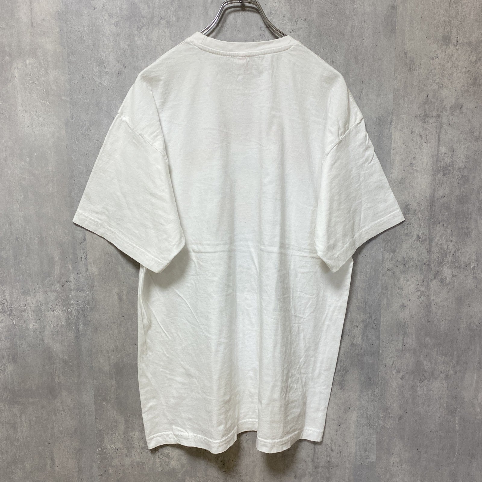 古着 used　半袖プリントTシャツ　白　ホワイト　デザイン　クルーネック　春夏服　ビッグシルエット　オーバーサイズ　XXLサイズ