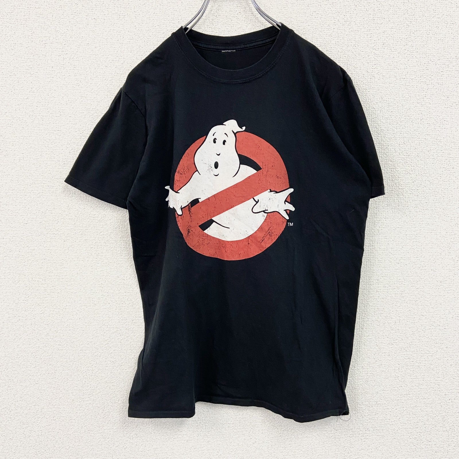 半袖プリントムービーTシャツ　GHOST BBUSTERS　ゴーストバスターズ　ホラー　黒　ブラッ