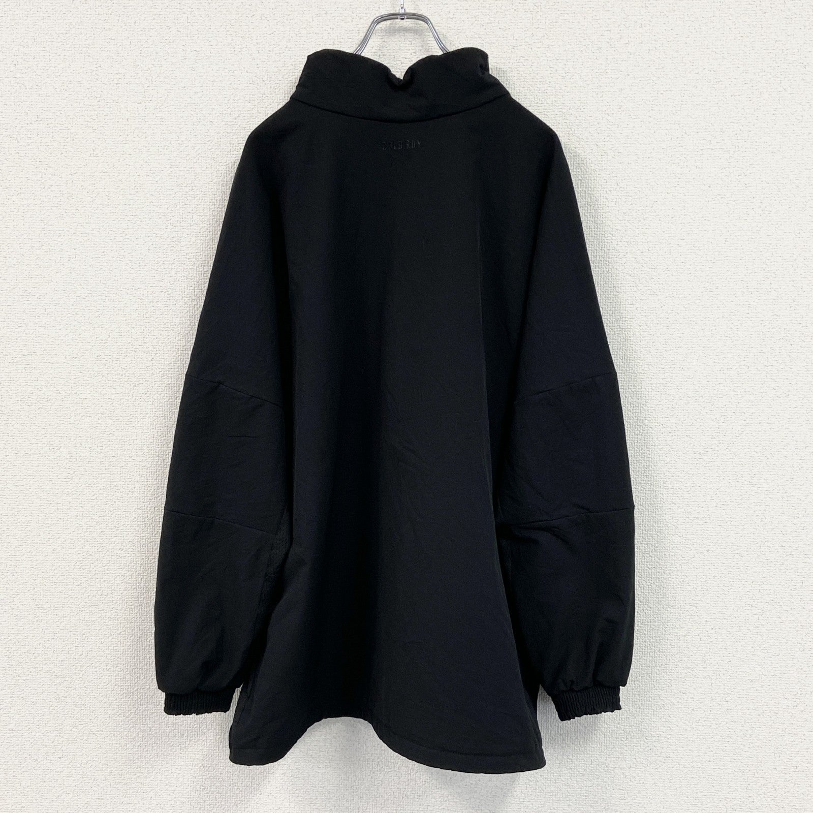 古着 used　adidas　アディダス　ハーフジップナイロンジャケット　黒　ブラック　2XLサイズ