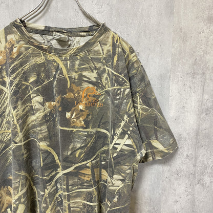 古着 used　半袖迷彩柄Tシャツ　カモ柄　レトロ　デザイン　個性的　クルーネック　ビッグシルエット　オーバーサイズ　XLサイズ