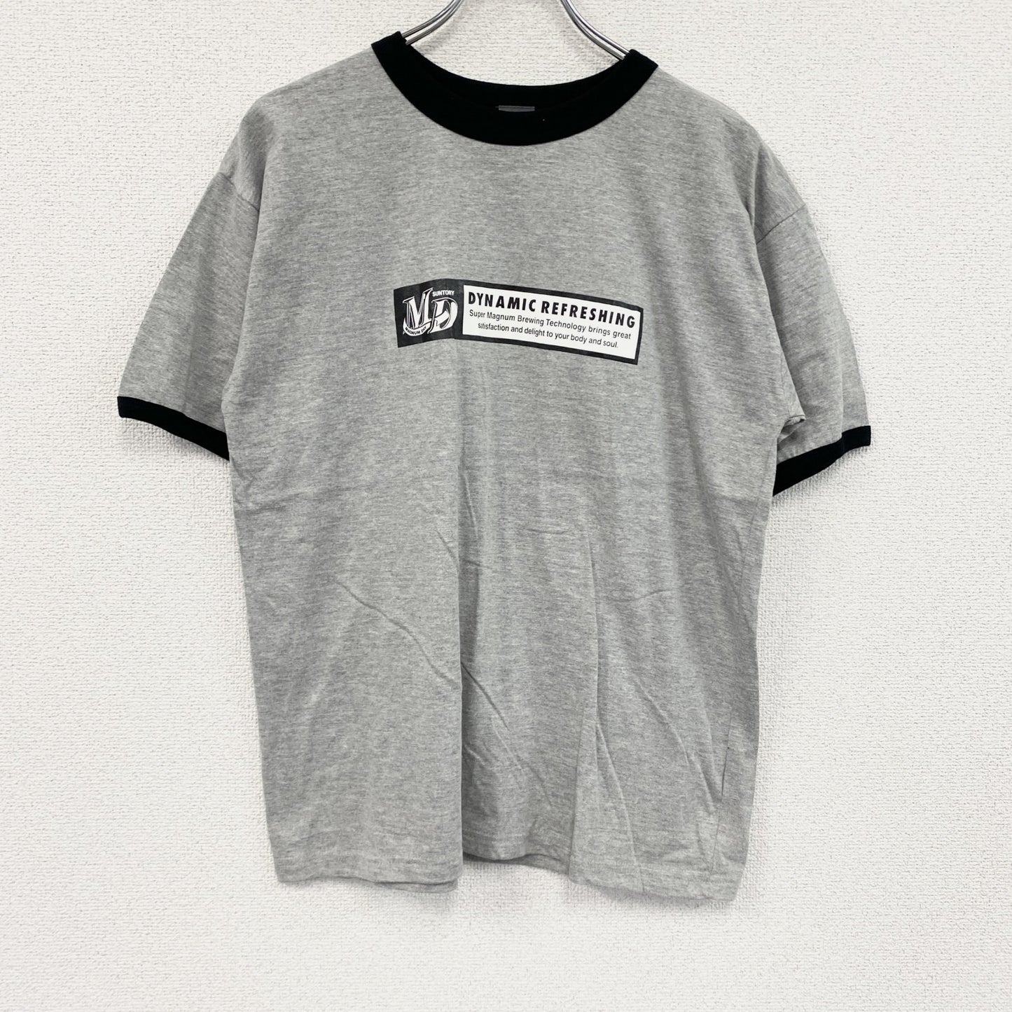 ～00s　MD　マグナムドライ　半袖プリントTシャツ　リンガーT　ヴィンテージ　灰色　グレー