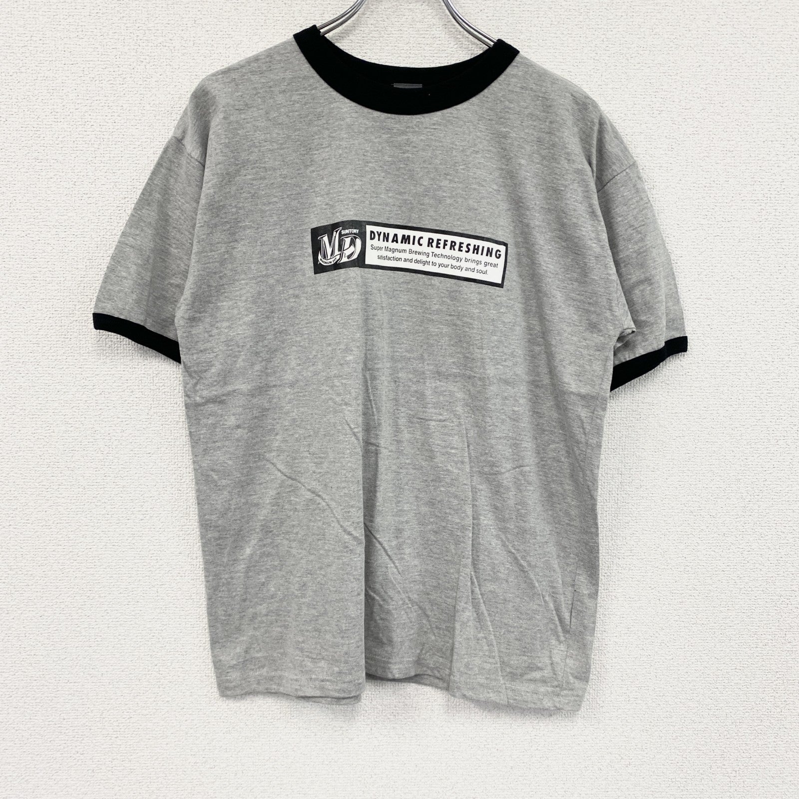 ～00s　MD　マグナムドライ　半袖プリントTシャツ　リンガーT　ヴィンテージ　灰色　グレー