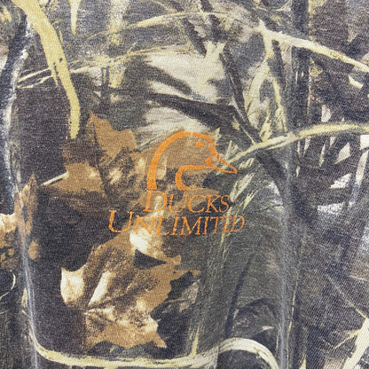 古着 used　半袖迷彩柄Tシャツ　カモ柄　レトロ　デザイン　個性的　クルーネック　ビッグシルエット　オーバーサイズ　XLサイズ