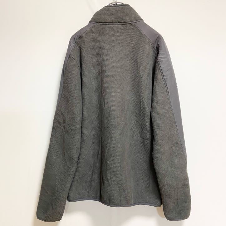 古着 used　Champion　チャンピオン　長袖ハイネックプリントブルゾン　裏地ボアアウター　グレー　ヴィンテージ　Mサイズ