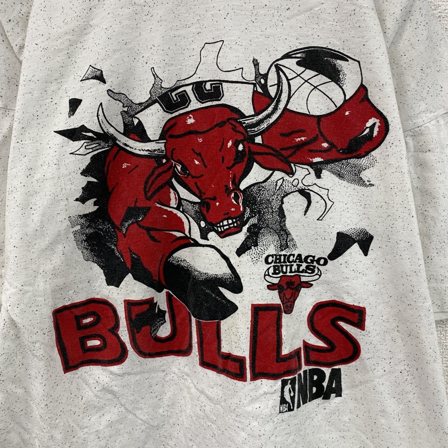 90s～　NBA　CHICAGO BULLS　シカゴ・ブルズ　半袖Tシャツ　シングルステッチ　ライトグレー　