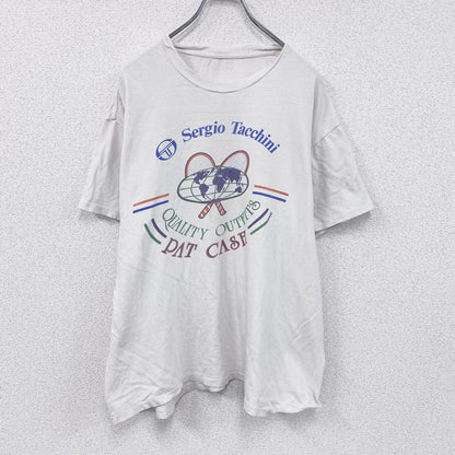 ～90s　Sergio Tacchini　セルジオ・タッキーニ　半袖プリントTシャツ　シングルステッチ　ホワイト