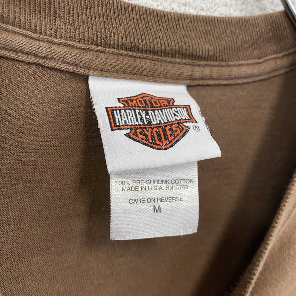 00s　HARLEY DAVIDSON　ハーレーダビッドソン　半袖Tシャツ　ヴィンテージ　茶色　ブラウン　Mサイズ