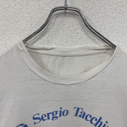 ～90s　Sergio Tacchini　セルジオ・タッキーニ　半袖プリントTシャツ　シングルステッチ　ホワイト
