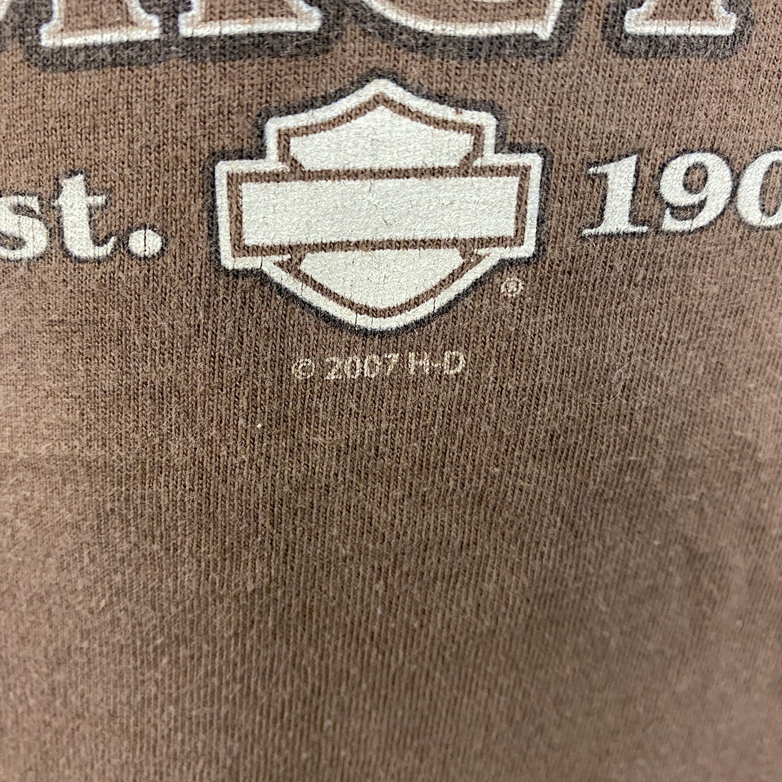 00s　HARLEY DAVIDSON　ハーレーダビッドソン　半袖Tシャツ　ヴィンテージ　茶色　ブラウン　Mサイズ