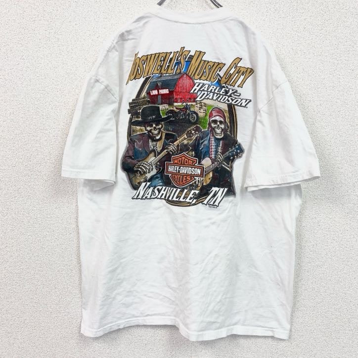 HARLEY DAVIDSON　ハーレーダビッドソン　半袖プリントTシャツ　白　ホワイト　XLサイズ