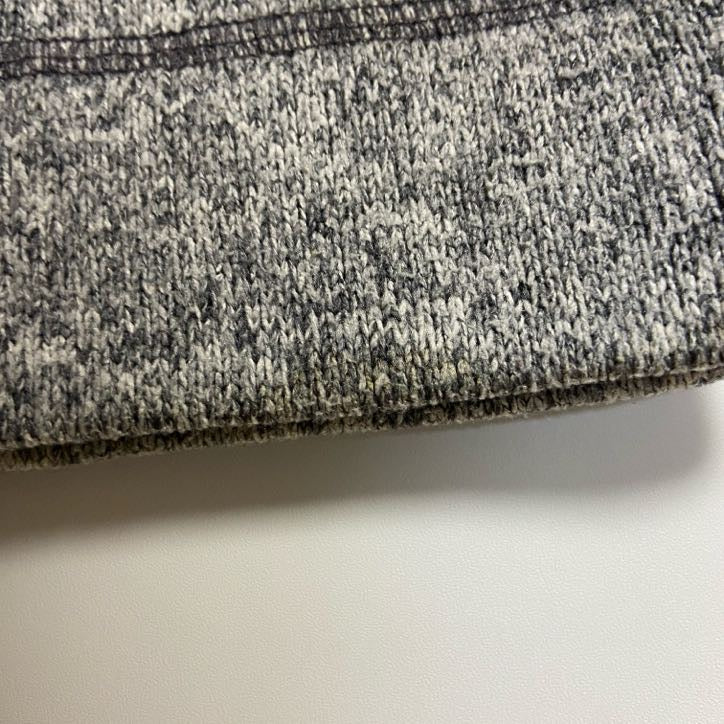 古着 used　Champion　長袖カレッジハーフジップ刺繍スウェット　トレーナー　エルムハースト大学　グレー　Lサイズ