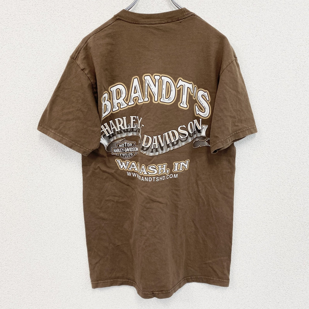 00s　HARLEY DAVIDSON　ハーレーダビッドソン　半袖Tシャツ　ヴィンテージ　茶色　ブラウン　Mサイズ