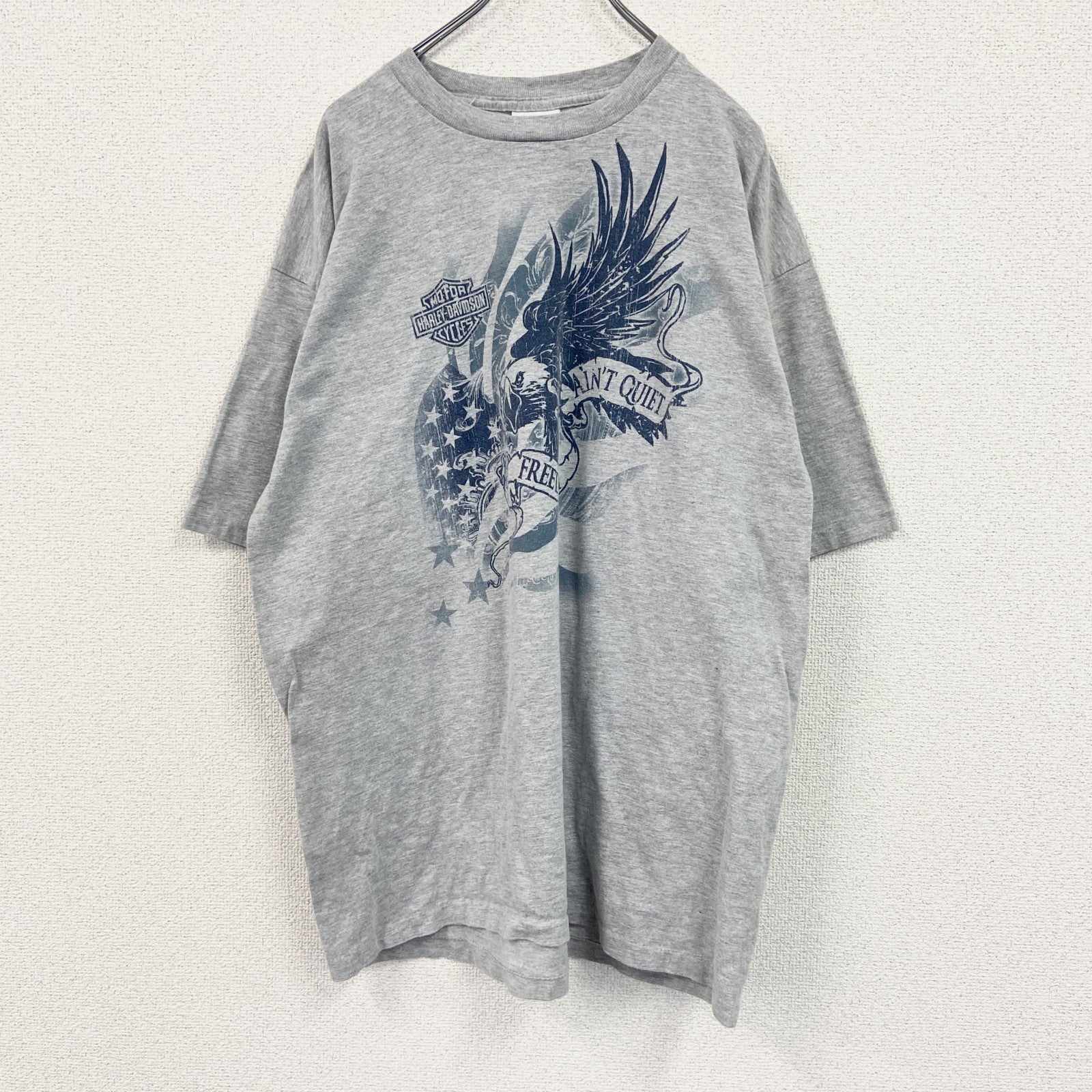 古着 used　HARLEY DAVIDSON　ハーレーダビッドソン　半袖プリントTシャツ　灰色　グレー　2XLサイズ