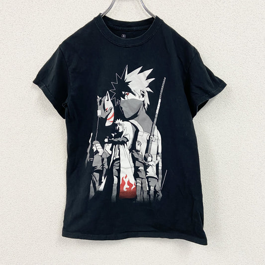 NARUTO　ナルト疾風　半袖アニメプリントTシャツ　週刊少年ジャンプ　木ノ葉隠れの里　黒　ブラック　Sサイズ