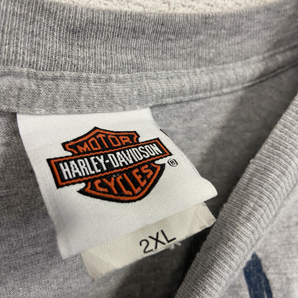 古着 used　HARLEY DAVIDSON　ハーレーダビッドソン　半袖プリントTシャツ　灰色　グレー　2XLサイズ