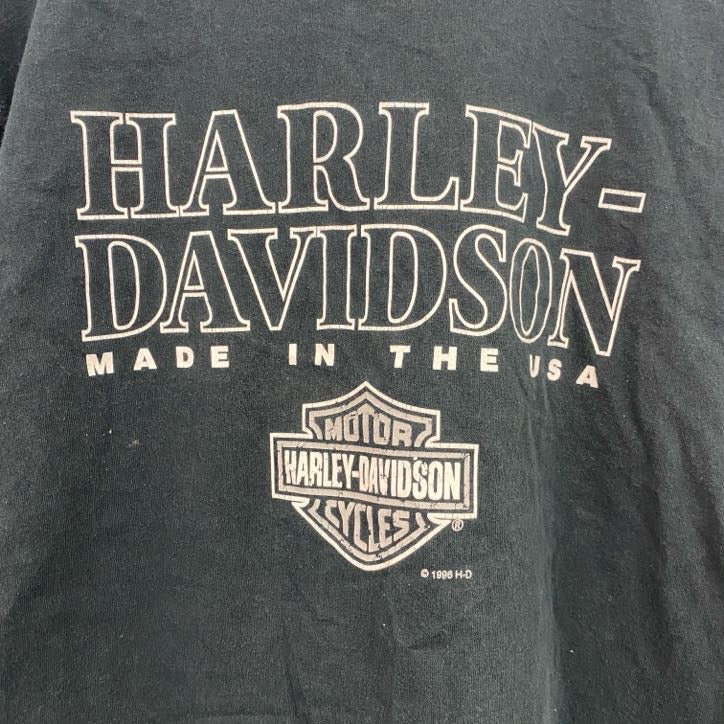 90s　HARLEY DAVIDSON　ハーレーダビッドソン　半袖プリントTシャツ　黒　ブラック　Lサイズ