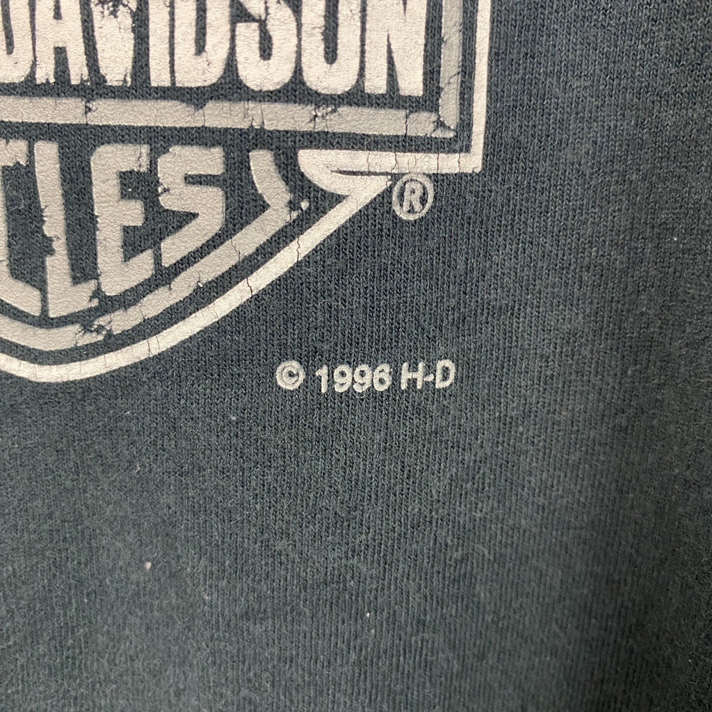 90s　HARLEY DAVIDSON　ハーレーダビッドソン　半袖プリントTシャツ　黒　ブラック　Lサイズ