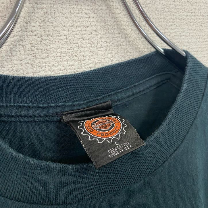 90s　HARLEY DAVIDSON　ハーレーダビッドソン　半袖プリントTシャツ　黒　ブラック　Lサイズ