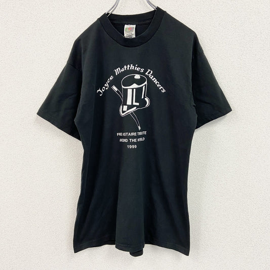 ～00s　FRUIT OF THE LOOM　フルーツオブザルーム　半袖プリントTシャツ　アーチプリント　黒　ブラック　Lサイズ