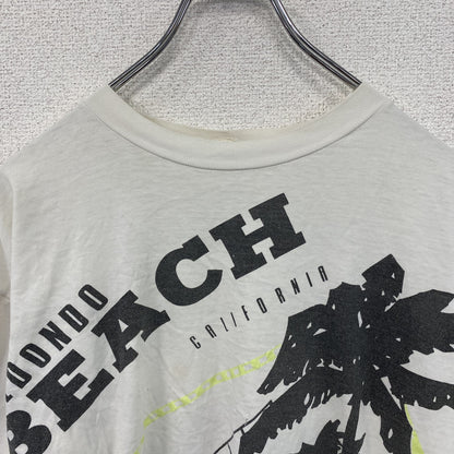 80s～　Champion　チャンピオン　半袖プリントTシャツ　トリコタグ　ユーロ　白　ホワイト　Mサイズ