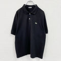 80s～　LACOSTE　ラコステ　半袖ポロシャツ　刺繍ロゴ　ヴィンテージ　黒　ブラック　8サイズ
