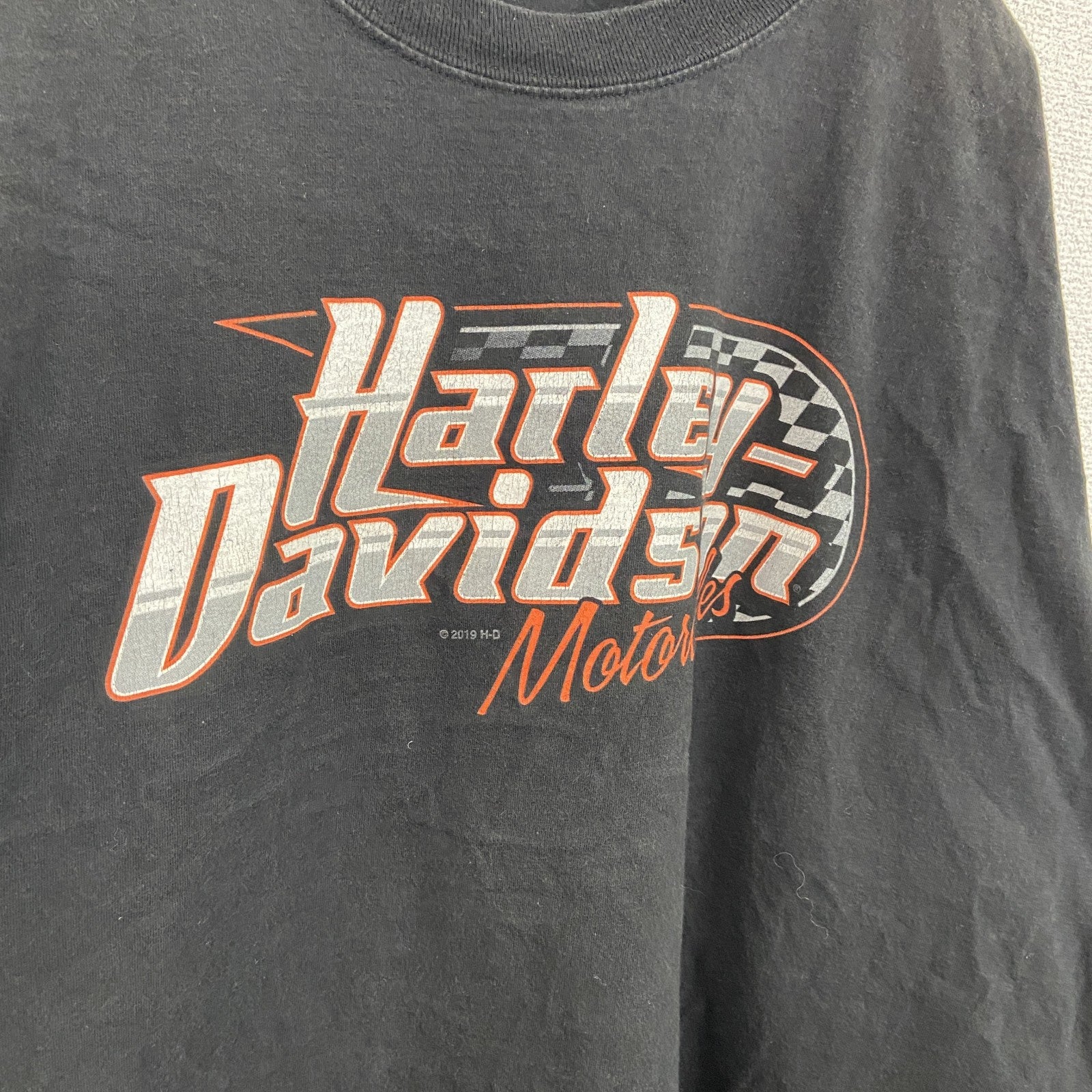 古着 used　HARLEY DAVIDSON　ハーレーダビッドソン　半袖プリントTシャツ　黒　ブラック　2XLサイズ