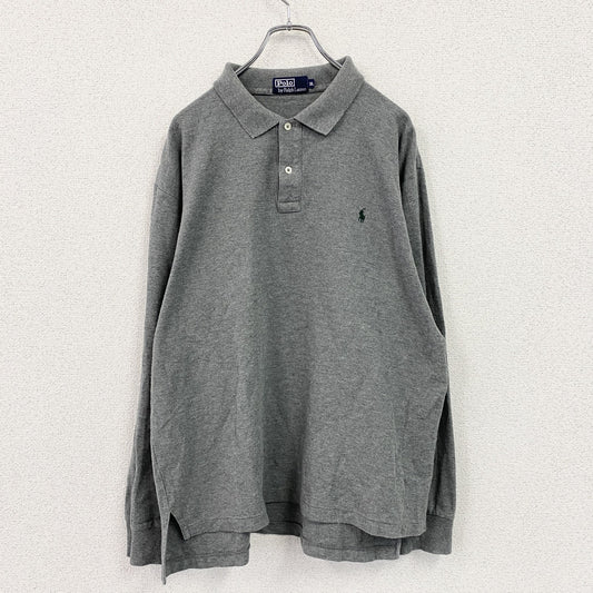 Polo by Ralph Lauren　ポロバイラルフローレン　長袖ポロシャツ　ロゴ刺繡　グレー　3Lサイズ
