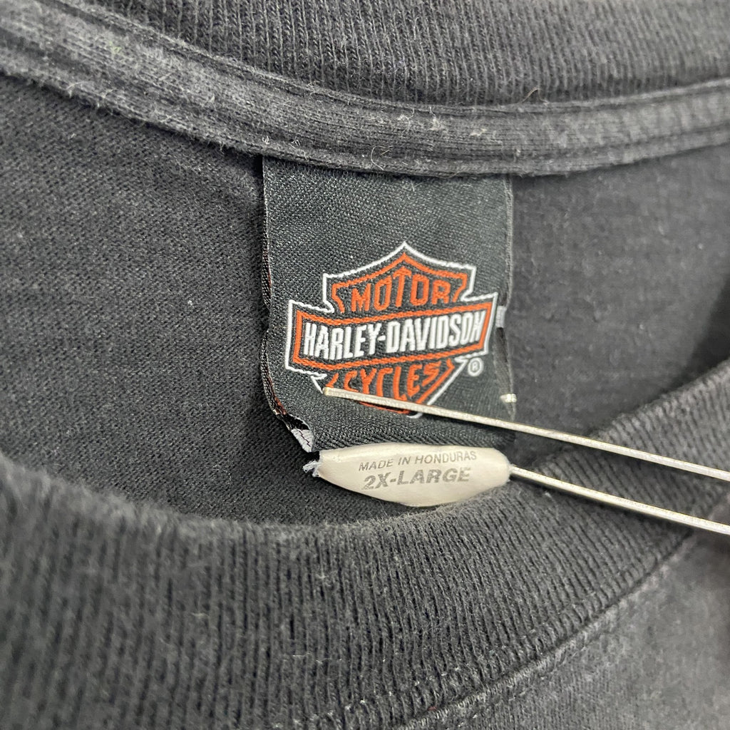 古着 used　HARLEY DAVIDSON　ハーレーダビッドソン　半袖プリントTシャツ　黒　ブラック　2XLサイズ