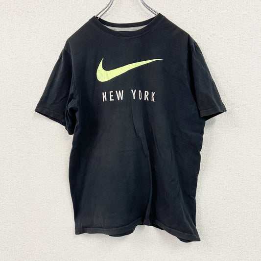 NIKE　ナイキ　半袖プリントTシャツ　NEW YORK　スウッシュ　デカロゴ　黒　ブラック　XLサイズ