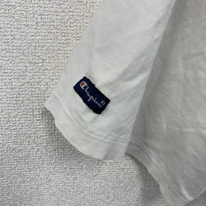 80s～　Champion　チャンピオン　半袖プリントTシャツ　トリコタグ　ユーロ　白　ホワイト　Mサイズ