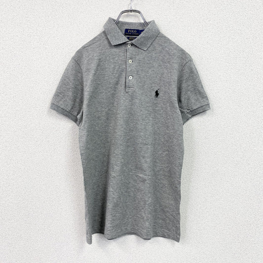 POLO RALPH LAUREN　ポロラルフローレン　半袖ポロシャツ　刺繍ロゴ　灰色　グレー　Sサイズ