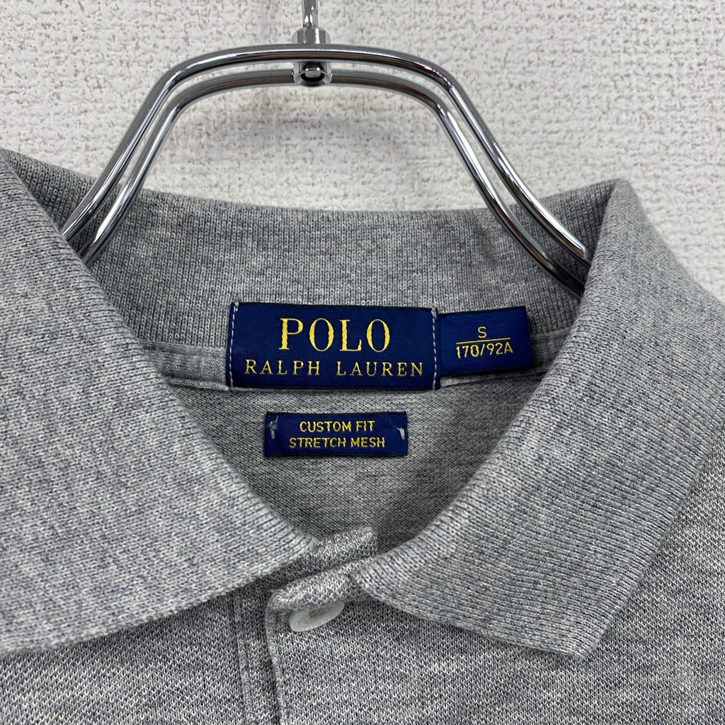 POLO RALPH LAUREN　ポロラルフローレン　半袖ポロシャツ　刺繍ロゴ　灰色　グレー　Sサイズ