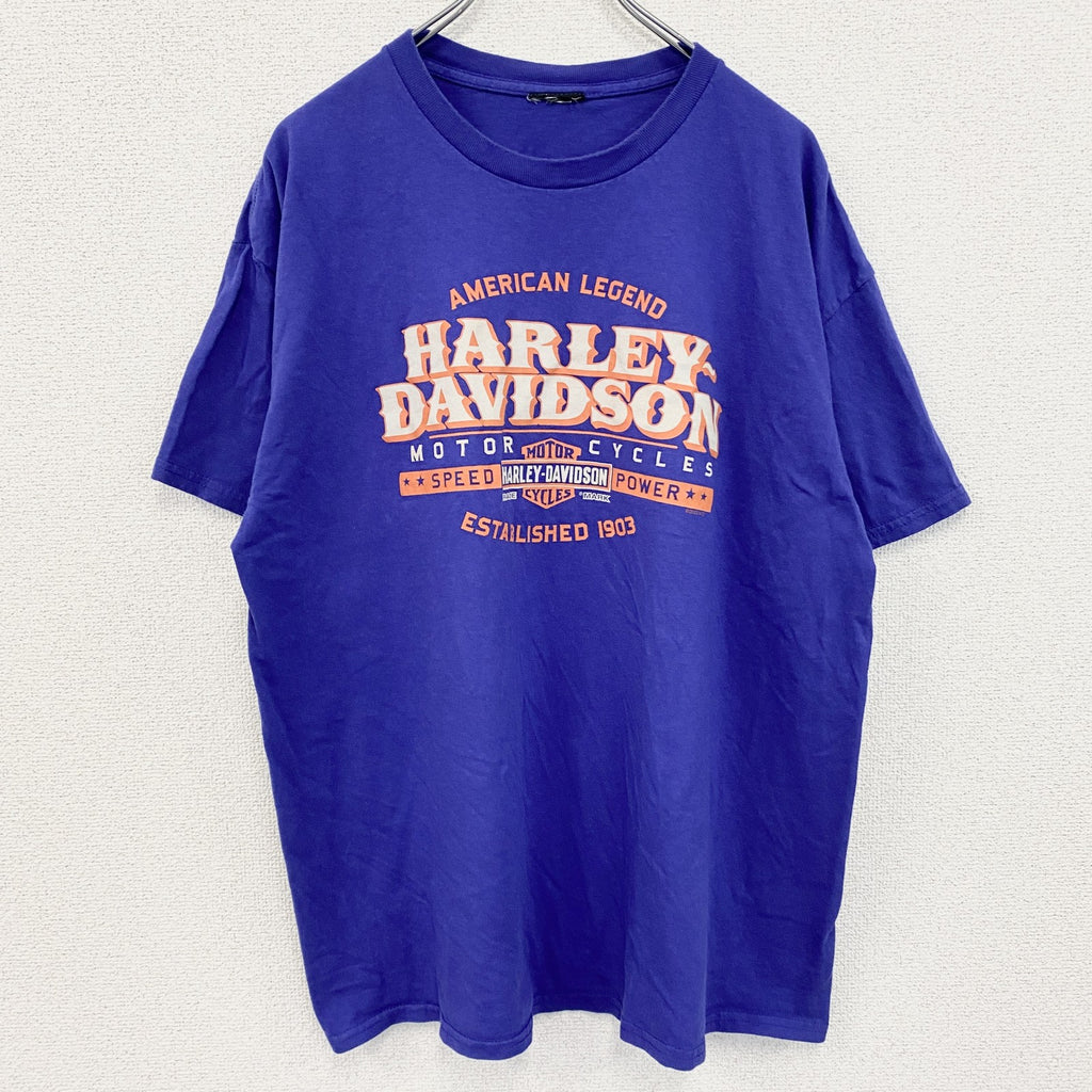 HARLEY DAVIDSON　ハーレーダビッドソン　半袖プリントTシャツ　紫　パープル