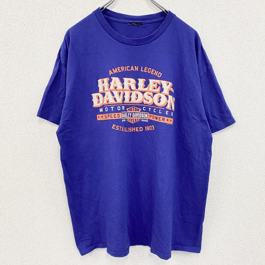 HARLEY DAVIDSON　ハーレーダビッドソン　半袖プリントTシャツ　紫　パープル