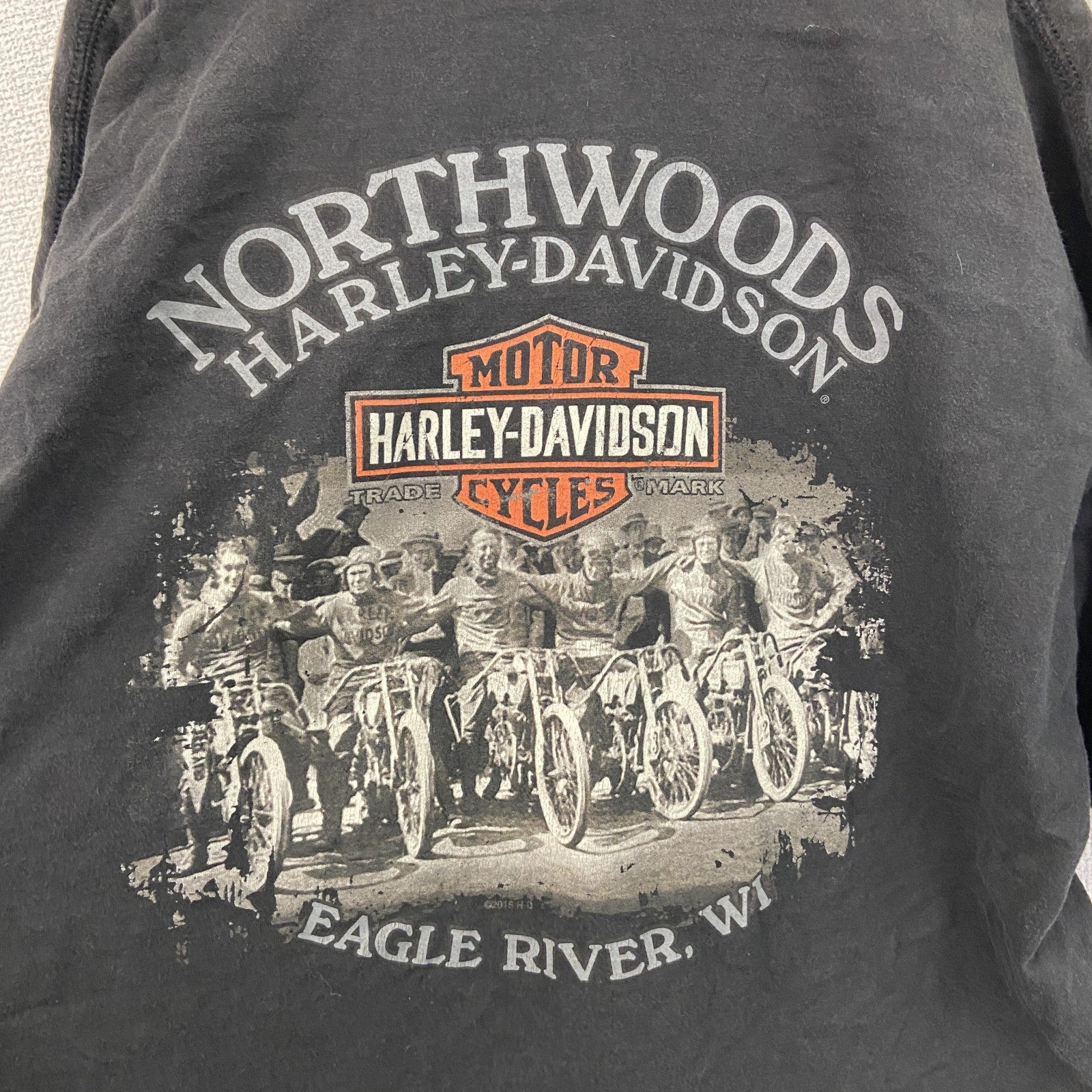 古着 used　HARLEY DAVIDSON　ハーレーダビッドソン　半袖プリントTシャツ　黒　ブラック　2XLサイズ