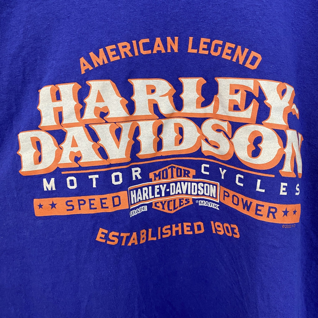 HARLEY DAVIDSON　ハーレーダビッドソン　半袖プリントTシャツ　紫　パープル