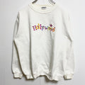 90s　HRLA　スウェット/トレーナー　刺繍ロゴ　Hollywood　クルーネック　ヴィンテージ　白　ホワイト　Sサイズ