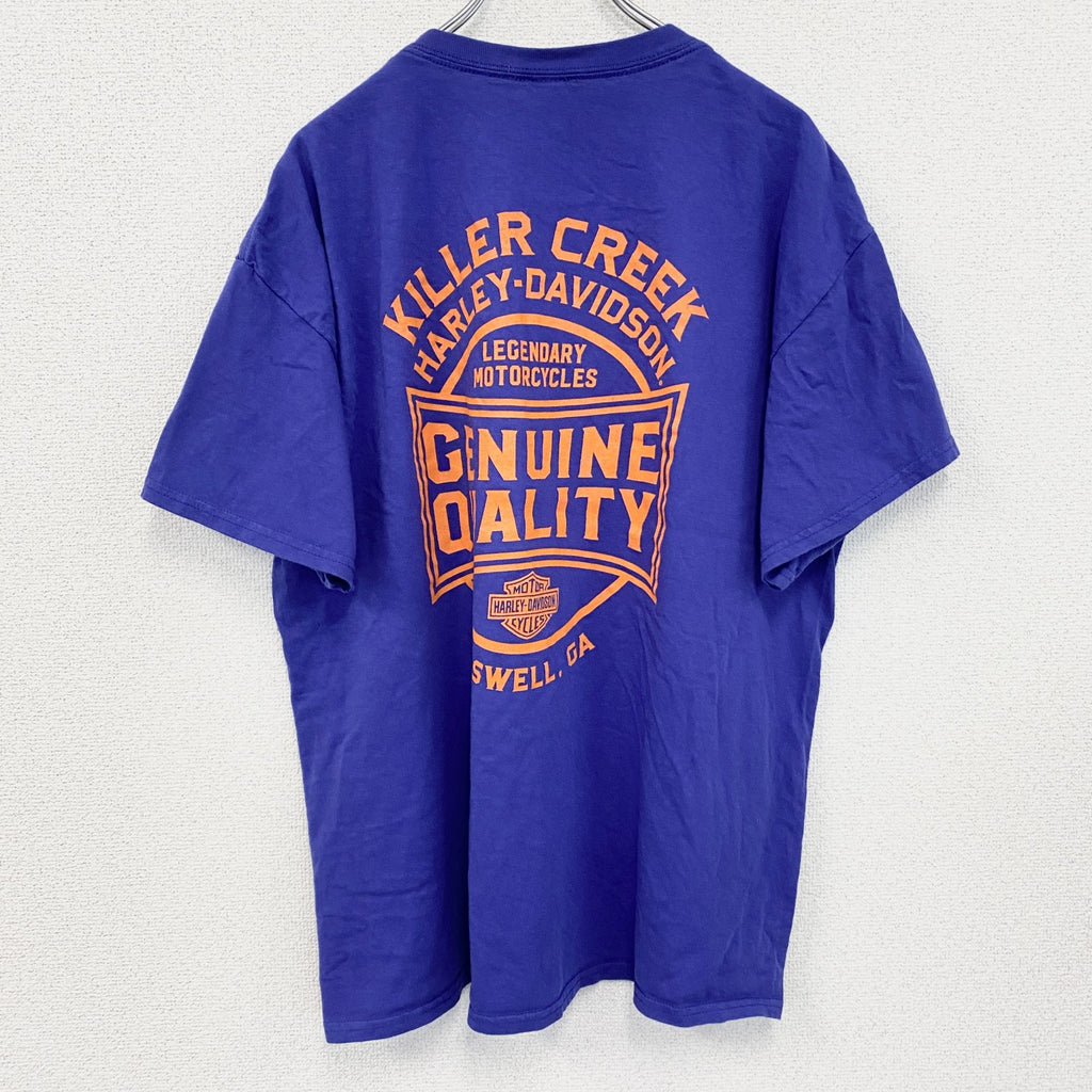 HARLEY DAVIDSON　ハーレーダビッドソン　半袖プリントTシャツ　紫　パープル