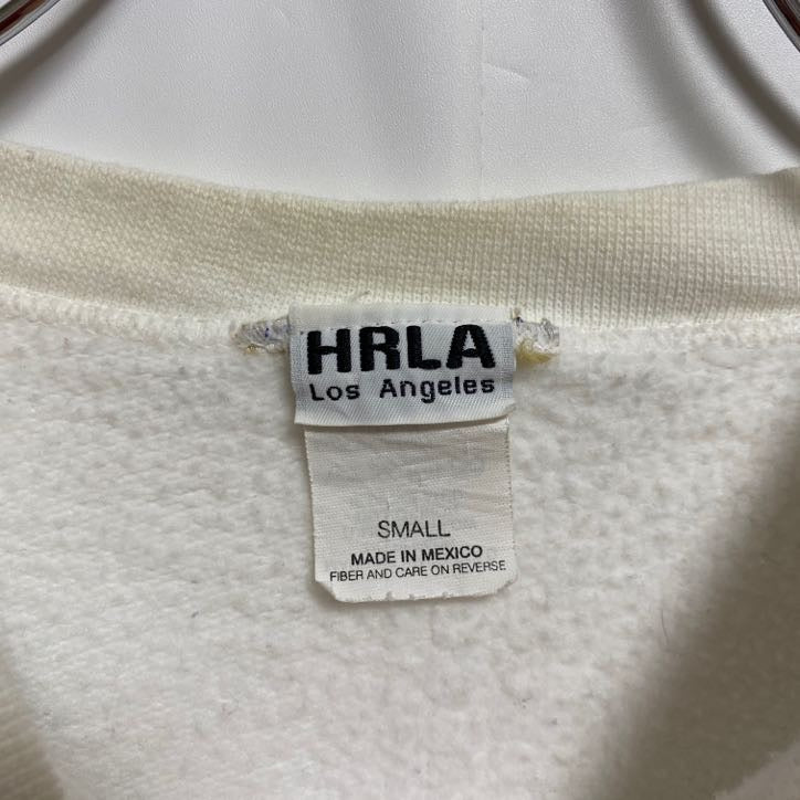 90s　HRLA　スウェット/トレーナー　刺繍ロゴ　Hollywood　クルーネック　ヴィンテージ　白　ホワイト　Sサイズ