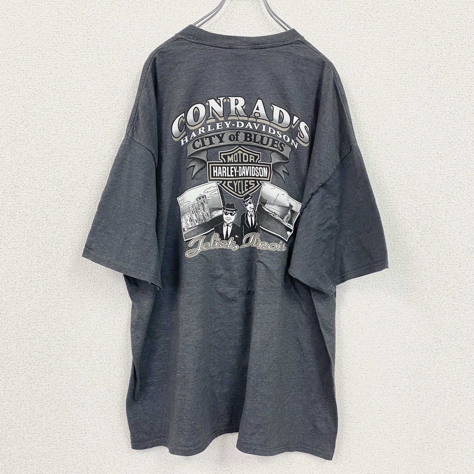 00s　HARLEY DAVIDSON　ハーレーダビッドソン　半袖プリントTシャツ　灰色　グレー　3XLサイズ