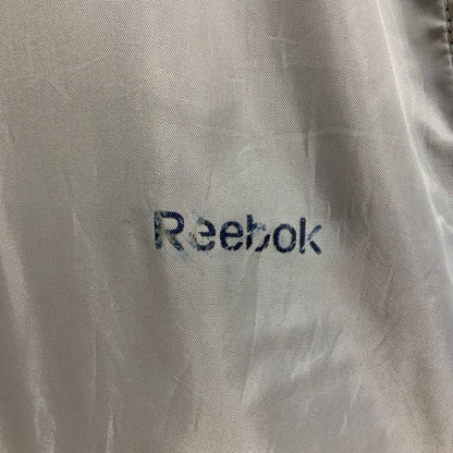 古着 used　Reebok　異素材切替ハイネックベスト　ワンポイントプリント　グレー　ネイビー　ビッグシルエット　2XLサイズ