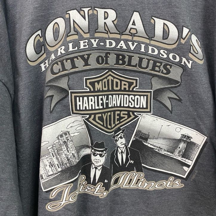 00s　HARLEY DAVIDSON　ハーレーダビッドソン　半袖プリントTシャツ　灰色　グレー　3XLサイズ