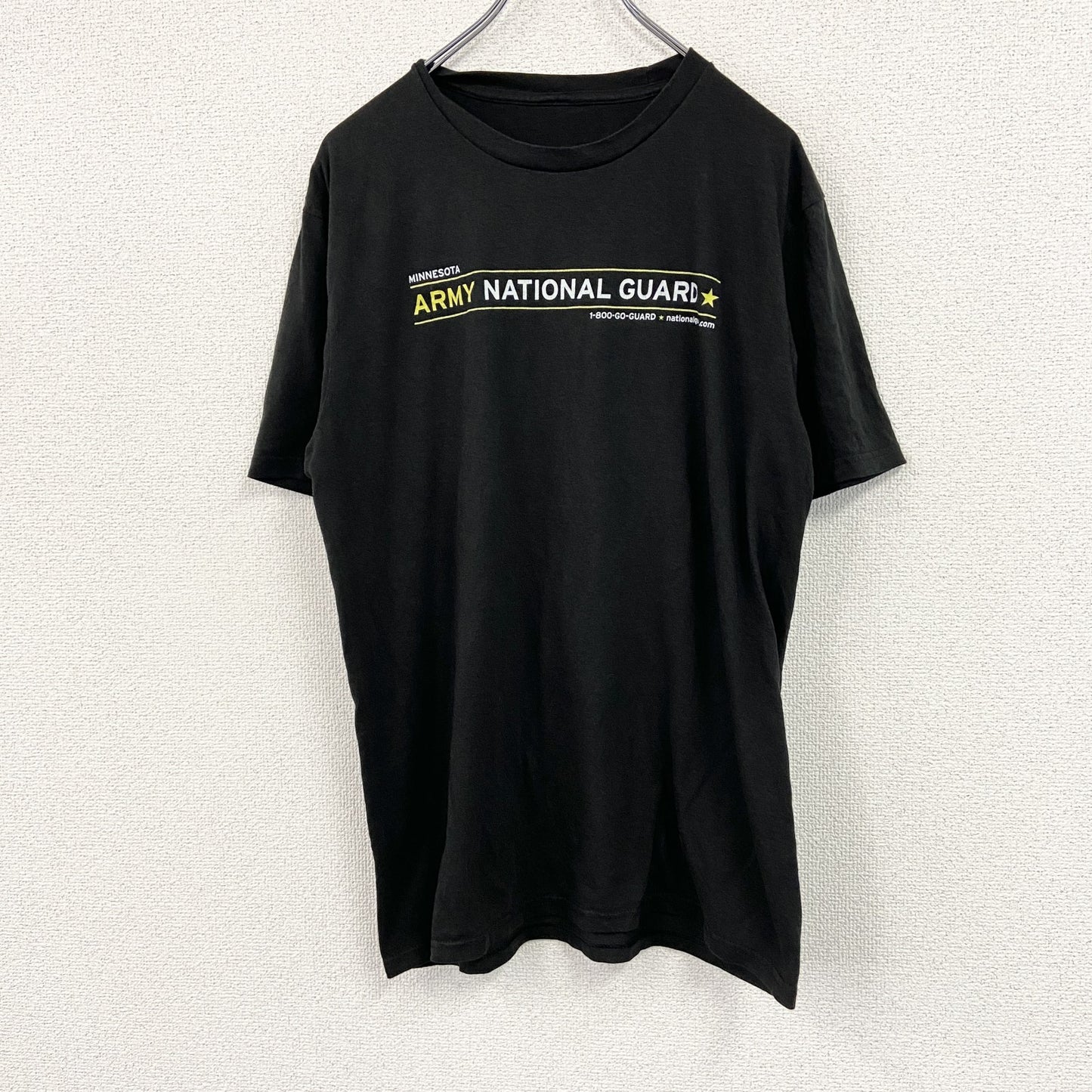 半袖プリントTシャツ　ARMY　Army National Guard　ミリタリー　黒　ブラック