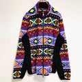 古着 used　RALPH LAUREN　長袖フェアアイル柄フリースジャケット　マルチカラー　個性的　ビッグシルエット　XLサイズ