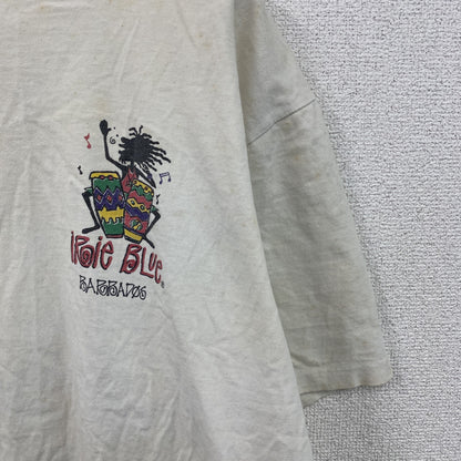 ～90s　iRie BLue　半袖プリントTシャツ　レゲエ　シングルステッチ　白　ホワイト　XLサイズ